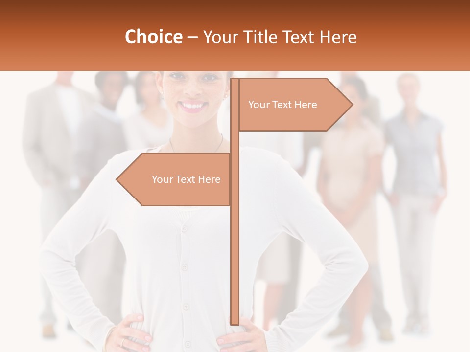 A Woman Standing In Front Of A Group Of People PowerPoint Template