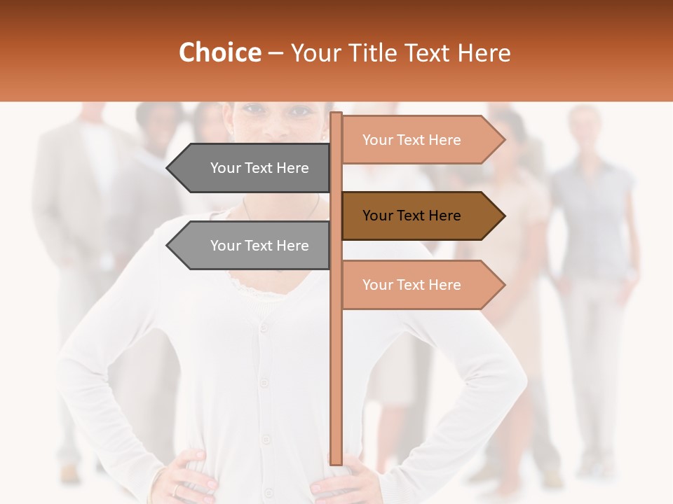 A Woman Standing In Front Of A Group Of People PowerPoint Template