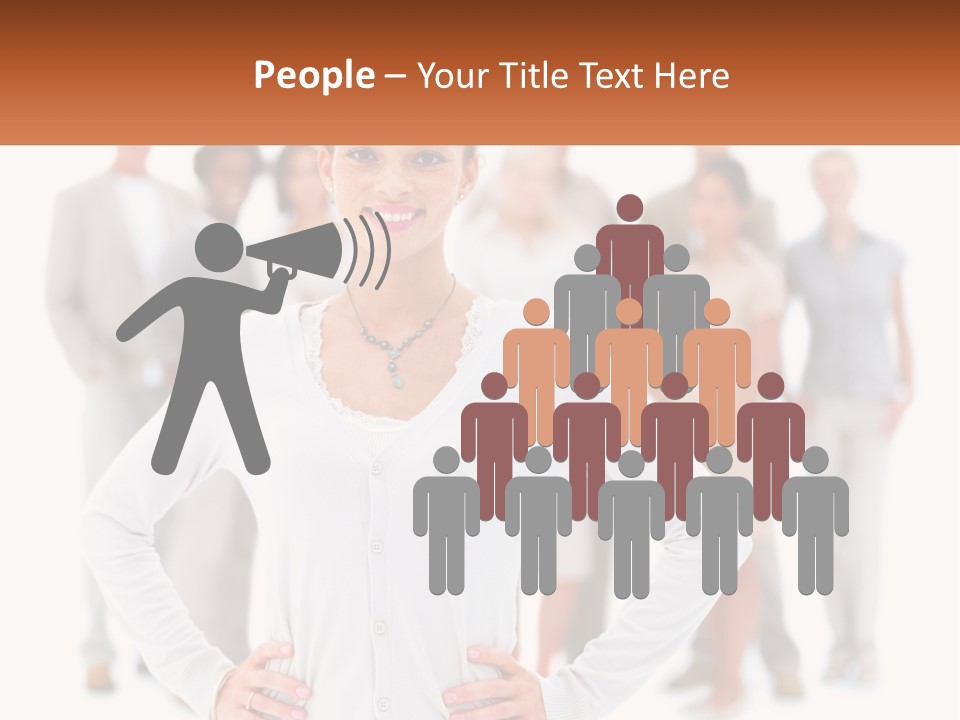 A Woman Standing In Front Of A Group Of People PowerPoint Template