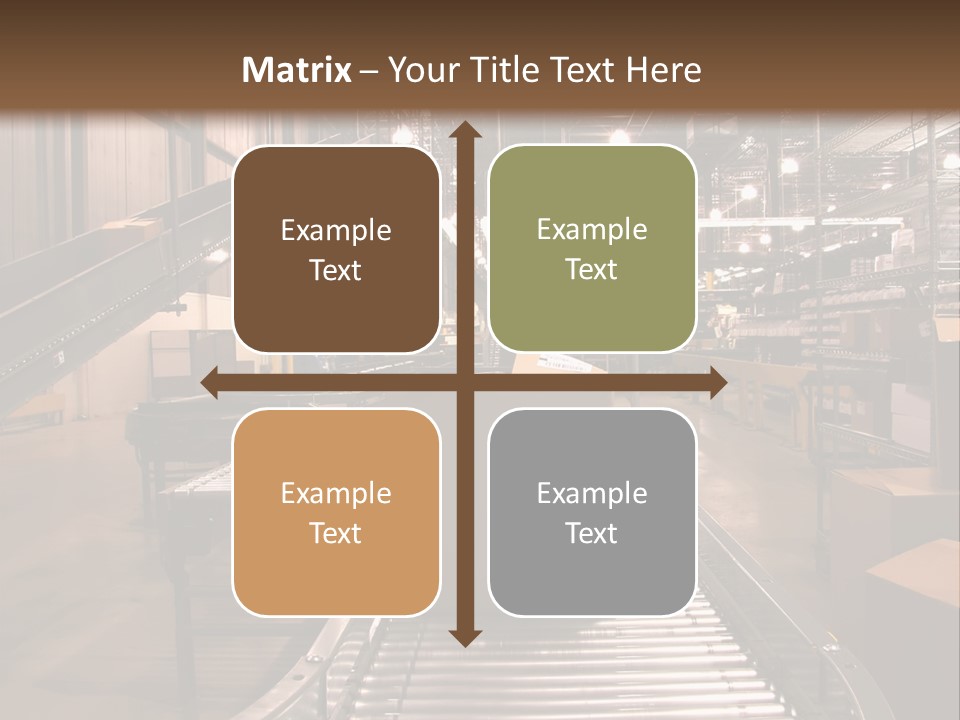 A Conveyor Belt In A Large Warehouse PowerPoint Template