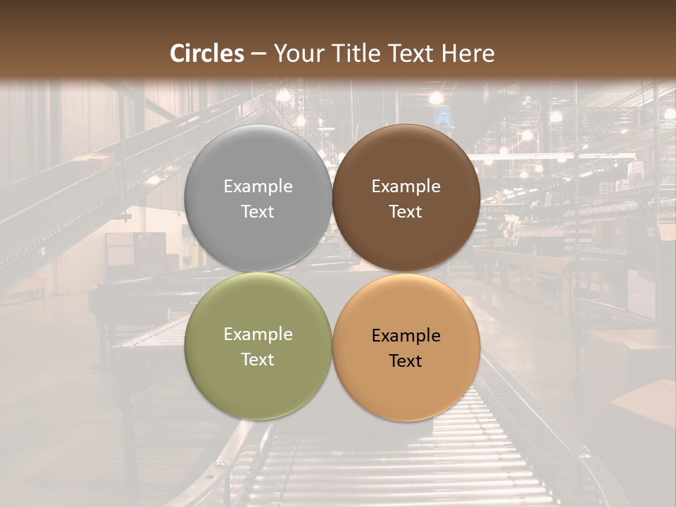 A Conveyor Belt In A Large Warehouse PowerPoint Template
