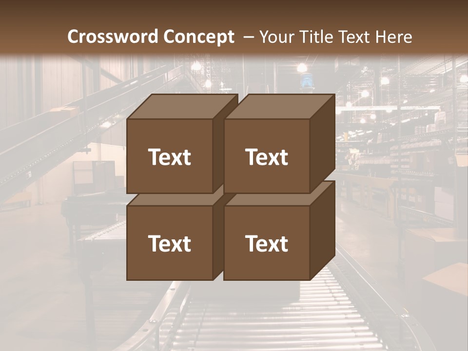 A Conveyor Belt In A Large Warehouse PowerPoint Template