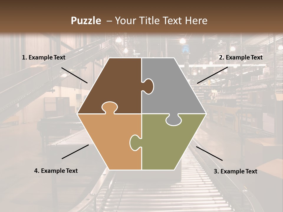 A Conveyor Belt In A Large Warehouse PowerPoint Template