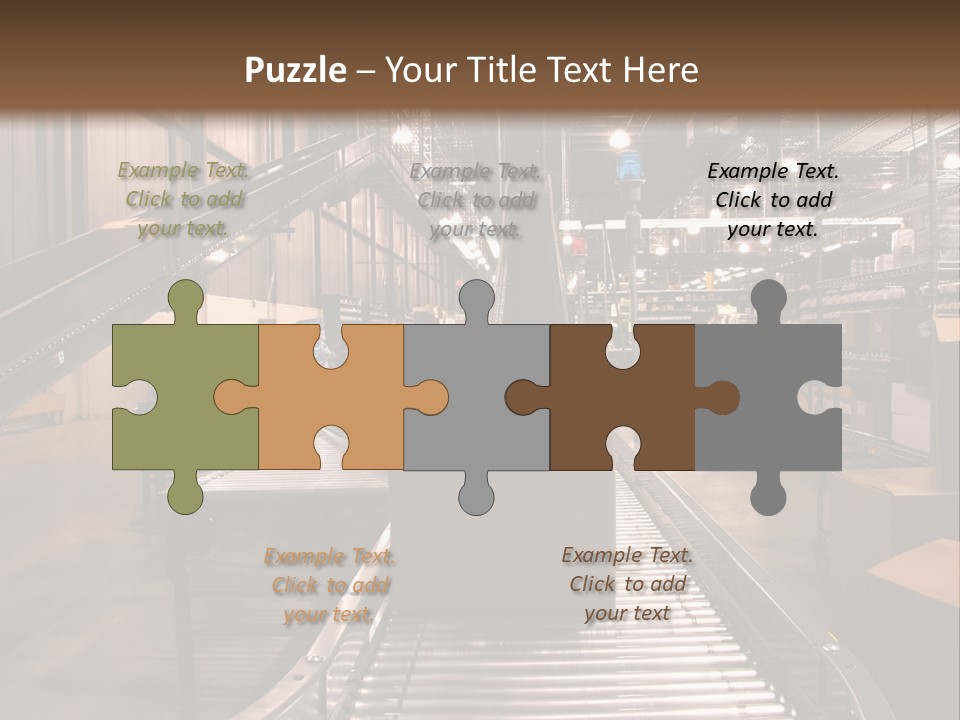 A Conveyor Belt In A Large Warehouse PowerPoint Template