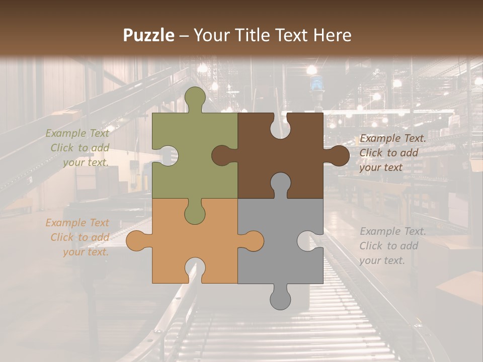 A Conveyor Belt In A Large Warehouse PowerPoint Template