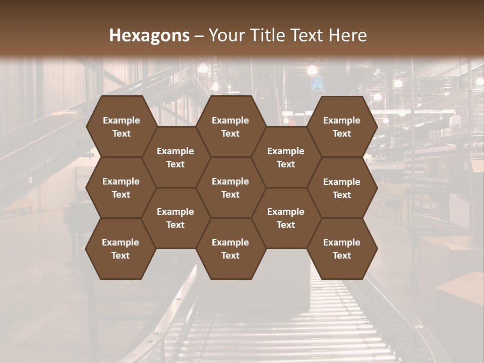 A Conveyor Belt In A Large Warehouse PowerPoint Template