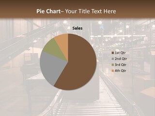 A Conveyor Belt In A Large Warehouse PowerPoint Template