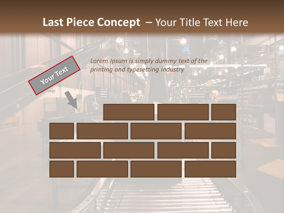 A Conveyor Belt In A Large Warehouse PowerPoint Template