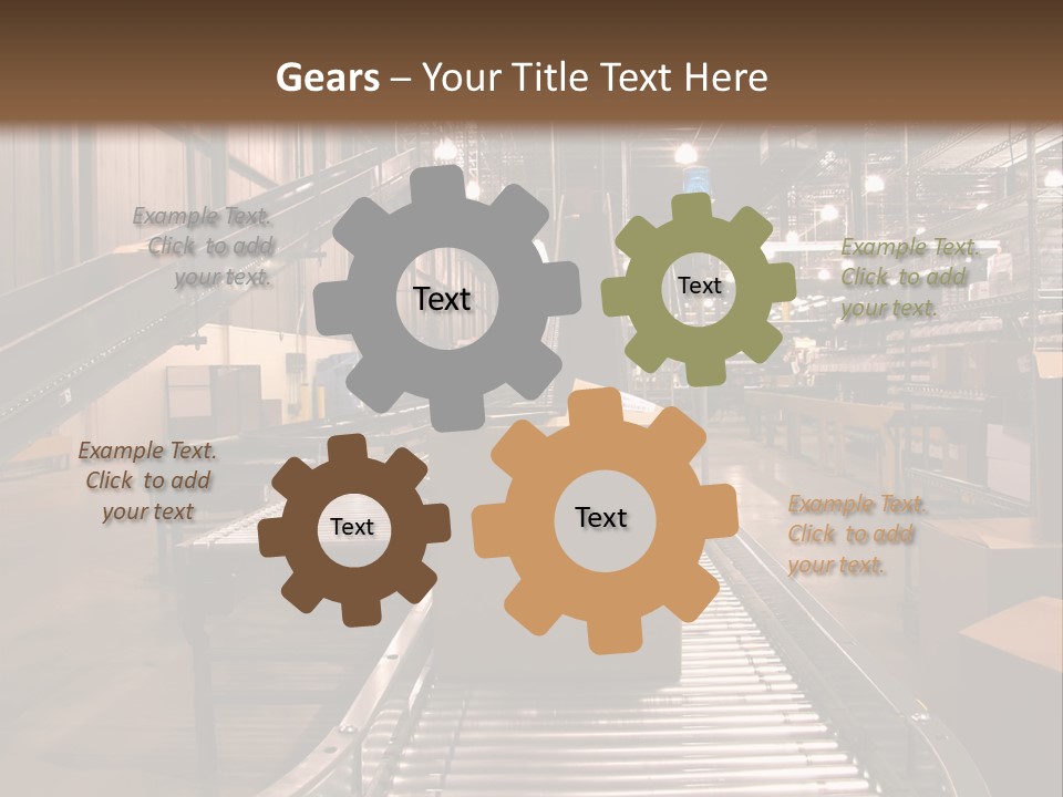 A Conveyor Belt In A Large Warehouse PowerPoint Template