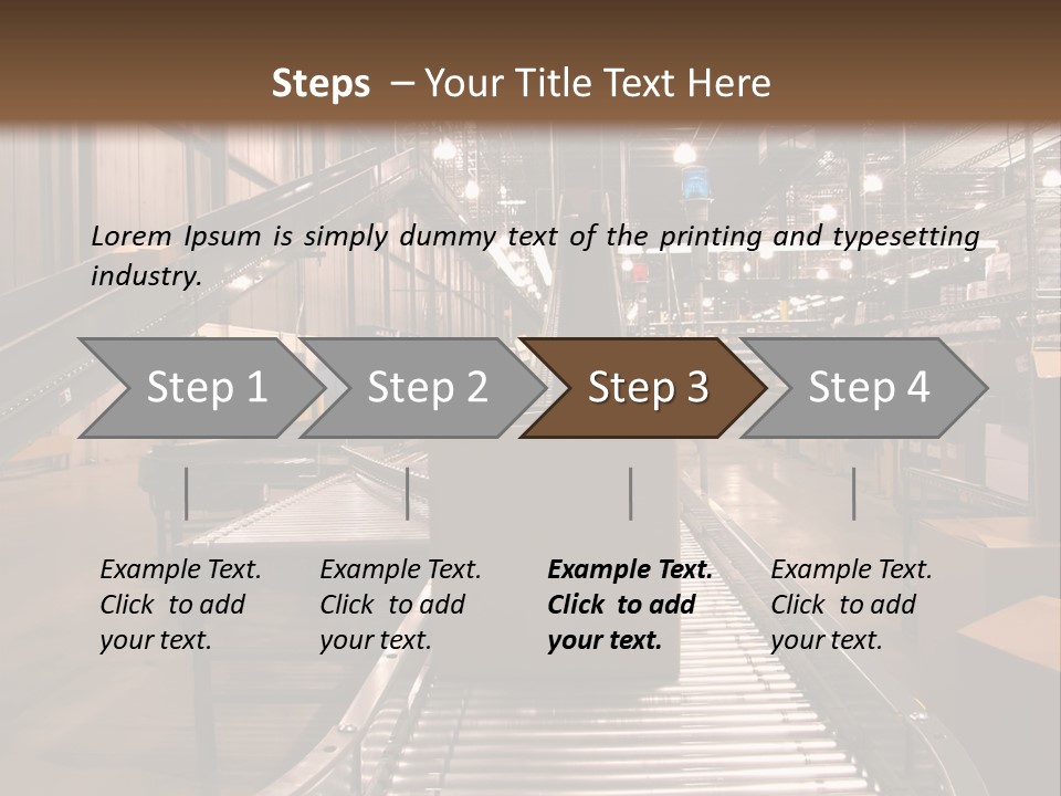 A Conveyor Belt In A Large Warehouse PowerPoint Template