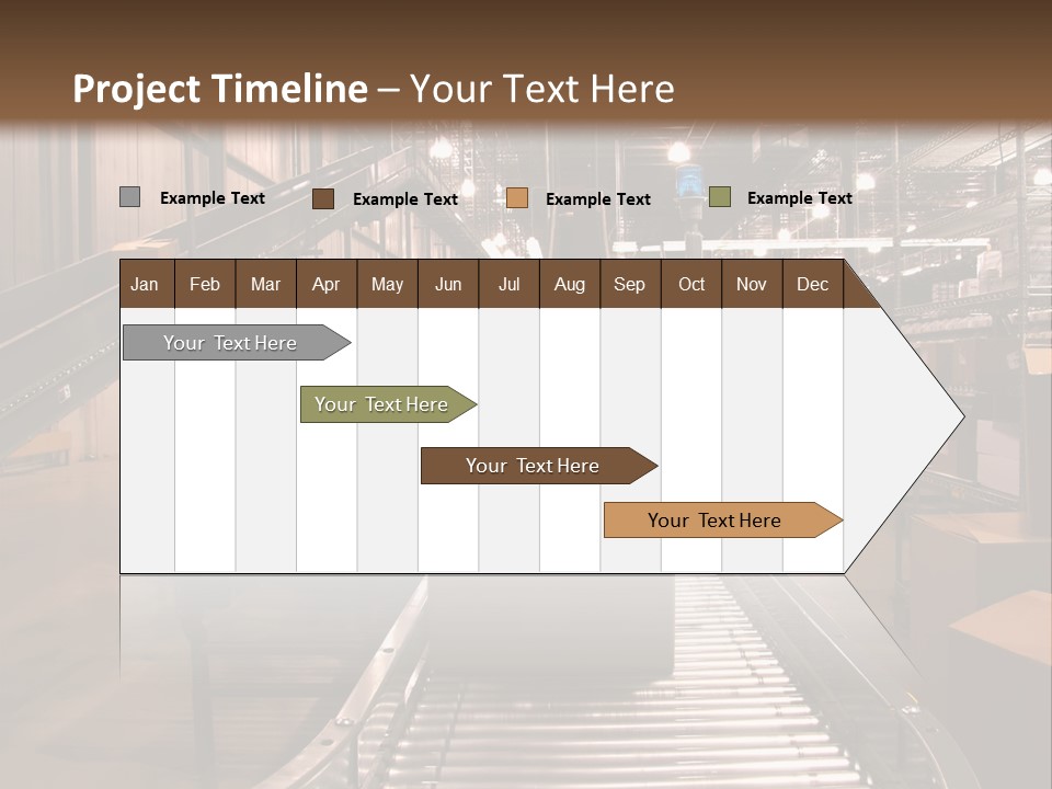 A Conveyor Belt In A Large Warehouse PowerPoint Template