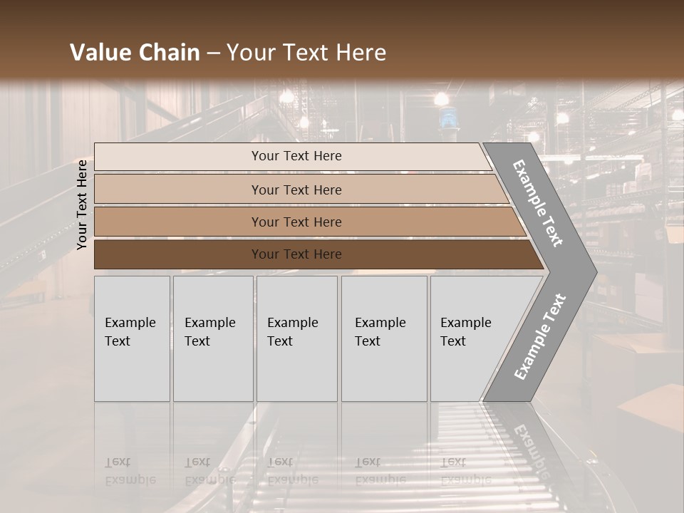 A Conveyor Belt In A Large Warehouse PowerPoint Template