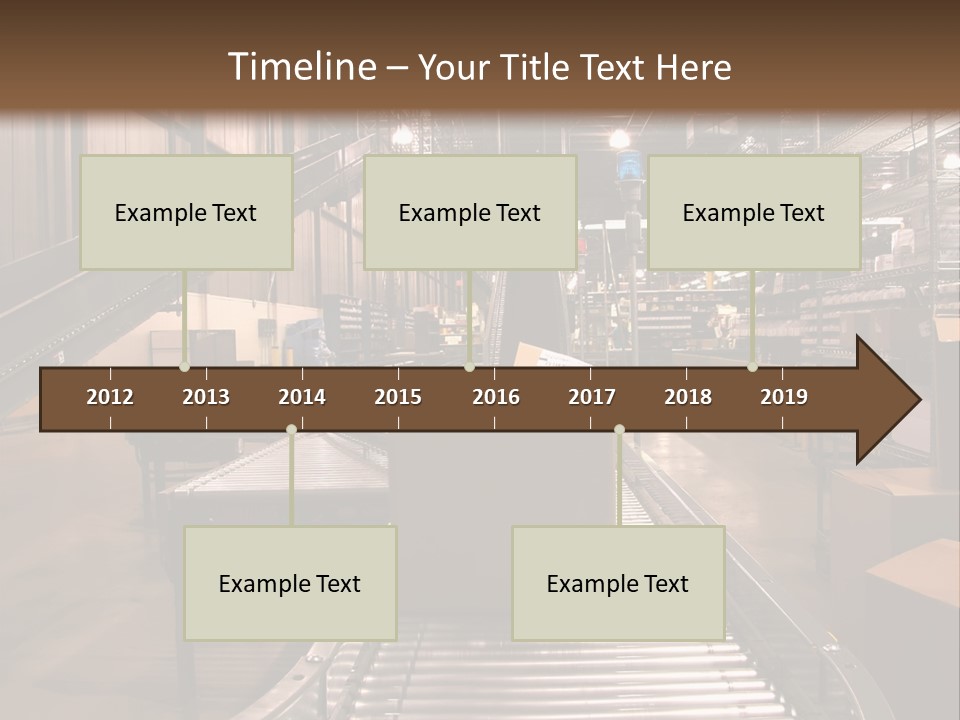 A Conveyor Belt In A Large Warehouse PowerPoint Template