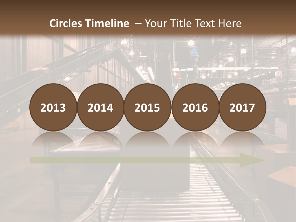 A Conveyor Belt In A Large Warehouse PowerPoint Template