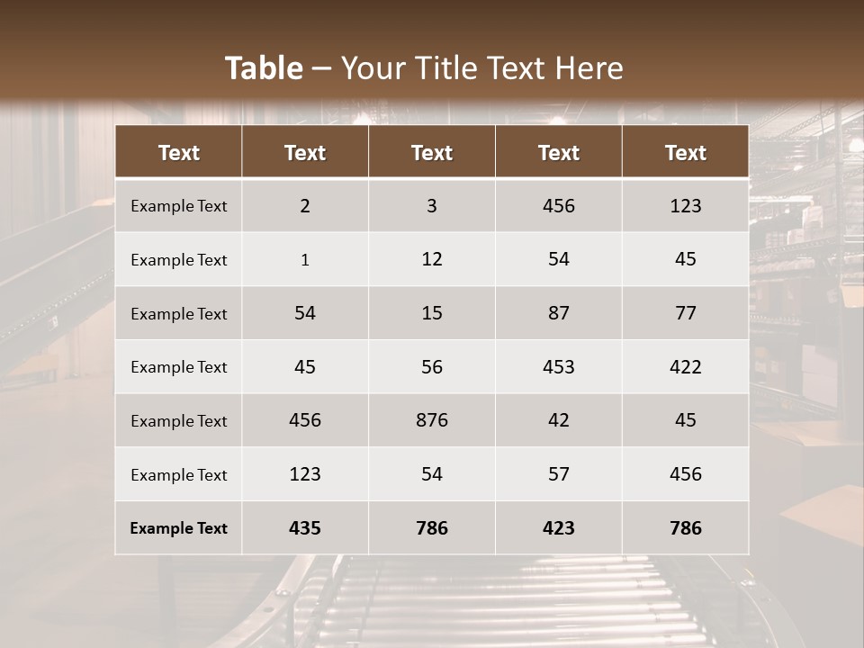 A Conveyor Belt In A Large Warehouse PowerPoint Template