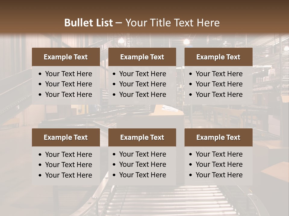 A Conveyor Belt In A Large Warehouse PowerPoint Template