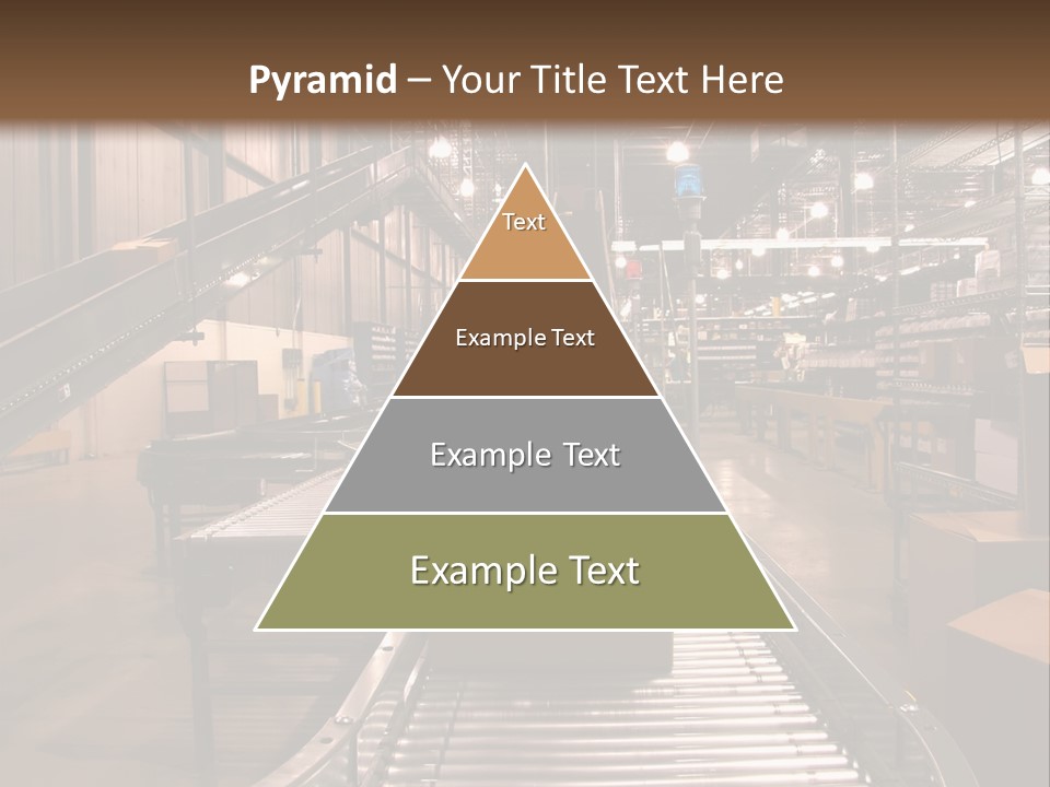 A Conveyor Belt In A Large Warehouse PowerPoint Template