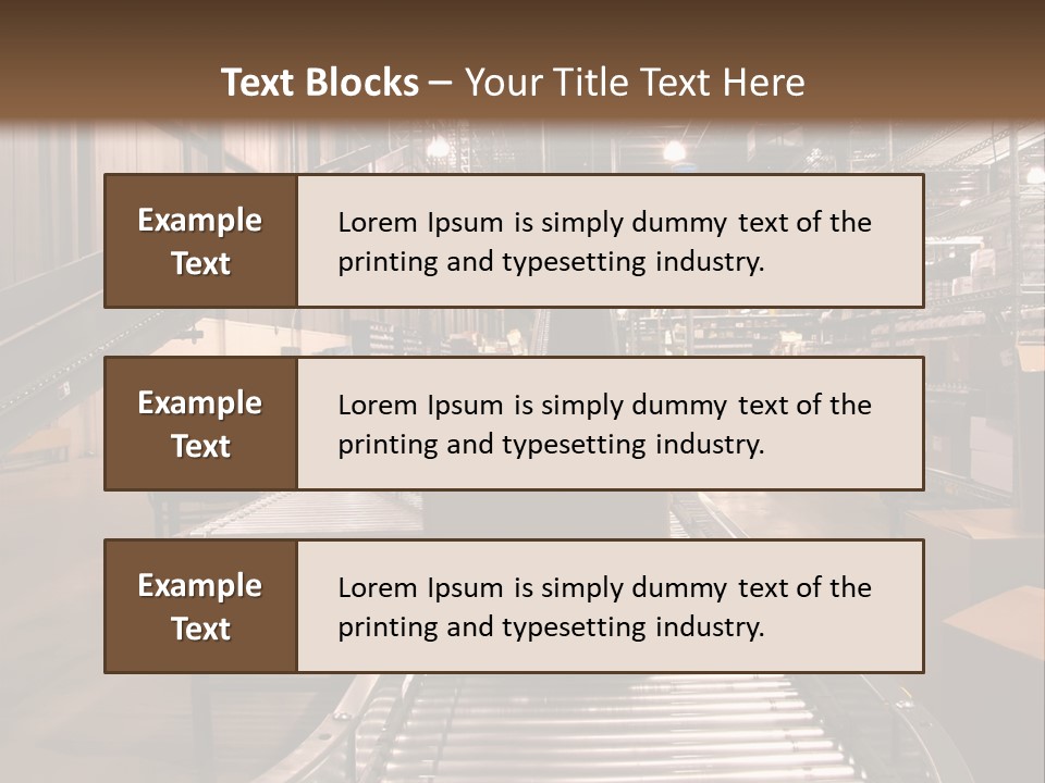 A Conveyor Belt In A Large Warehouse PowerPoint Template