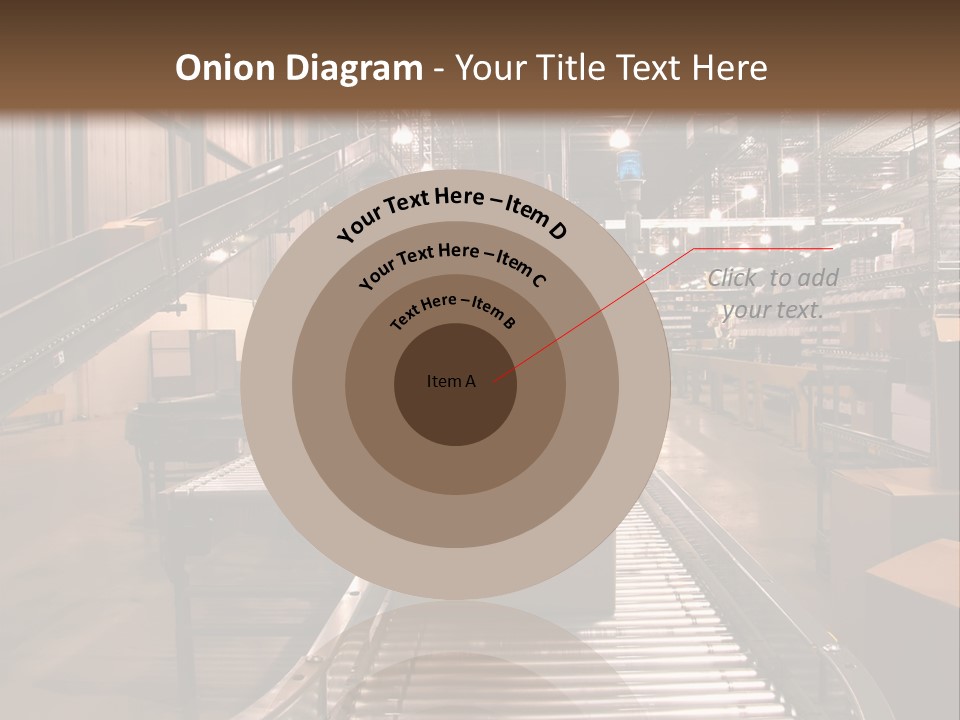 A Conveyor Belt In A Large Warehouse PowerPoint Template