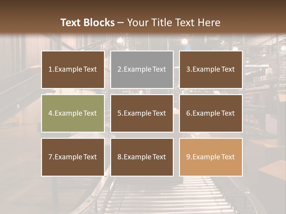 A Conveyor Belt In A Large Warehouse PowerPoint Template