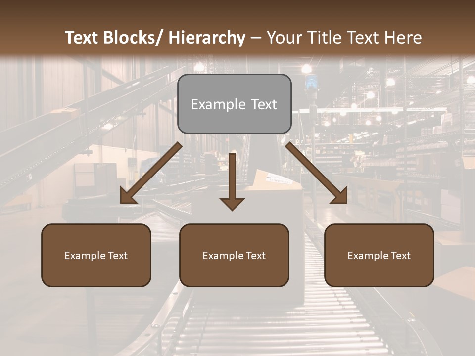 A Conveyor Belt In A Large Warehouse PowerPoint Template