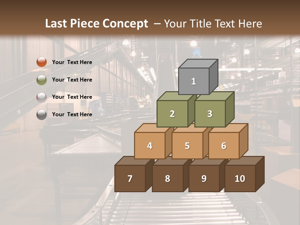 A Conveyor Belt In A Large Warehouse PowerPoint Template