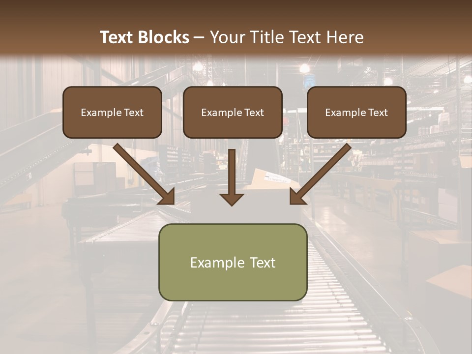A Conveyor Belt In A Large Warehouse PowerPoint Template
