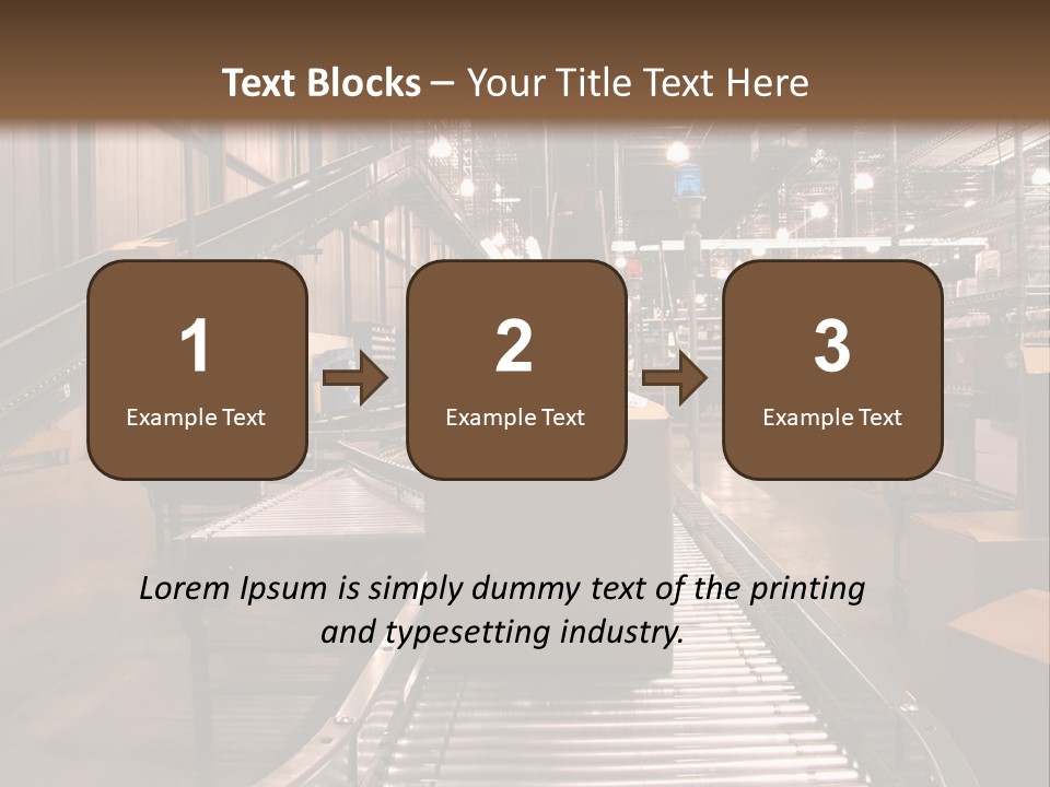 A Conveyor Belt In A Large Warehouse PowerPoint Template