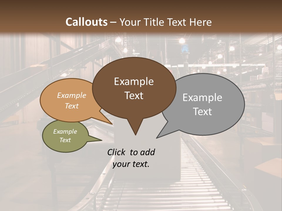 A Conveyor Belt In A Large Warehouse PowerPoint Template