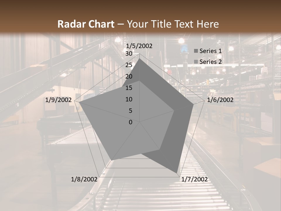 A Conveyor Belt In A Large Warehouse PowerPoint Template