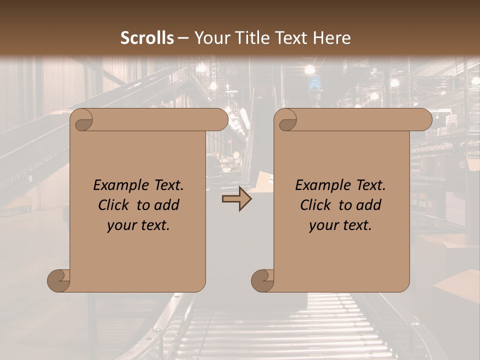 A Conveyor Belt In A Large Warehouse PowerPoint Template