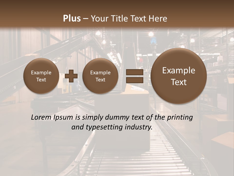 A Conveyor Belt In A Large Warehouse PowerPoint Template