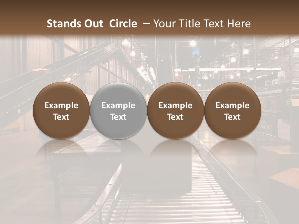 A Conveyor Belt In A Large Warehouse PowerPoint Template