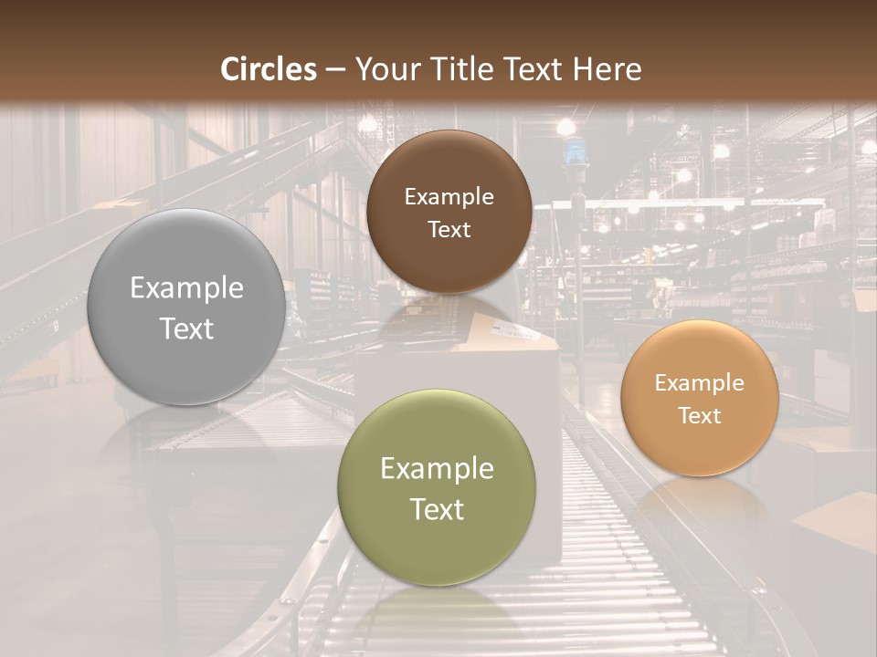 A Conveyor Belt In A Large Warehouse PowerPoint Template