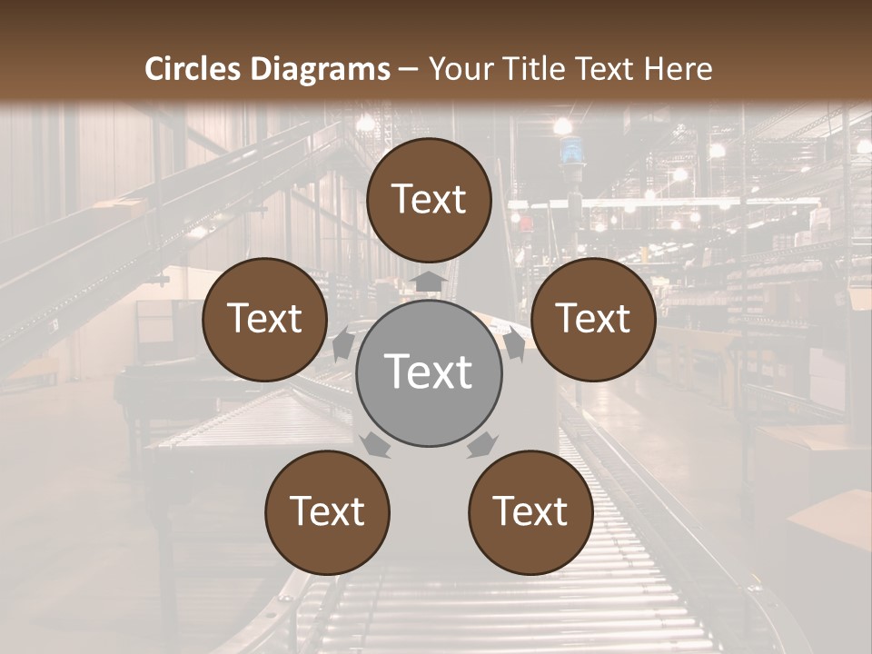 A Conveyor Belt In A Large Warehouse PowerPoint Template