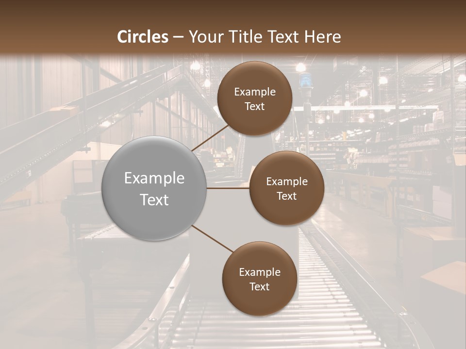 A Conveyor Belt In A Large Warehouse PowerPoint Template
