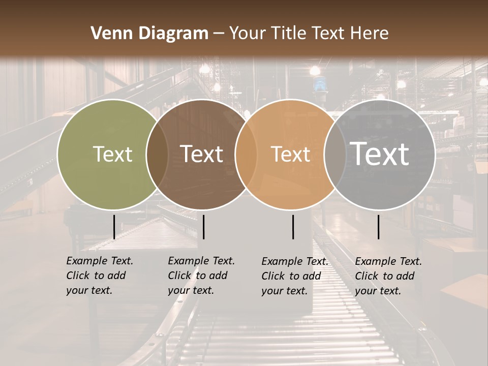 A Conveyor Belt In A Large Warehouse PowerPoint Template