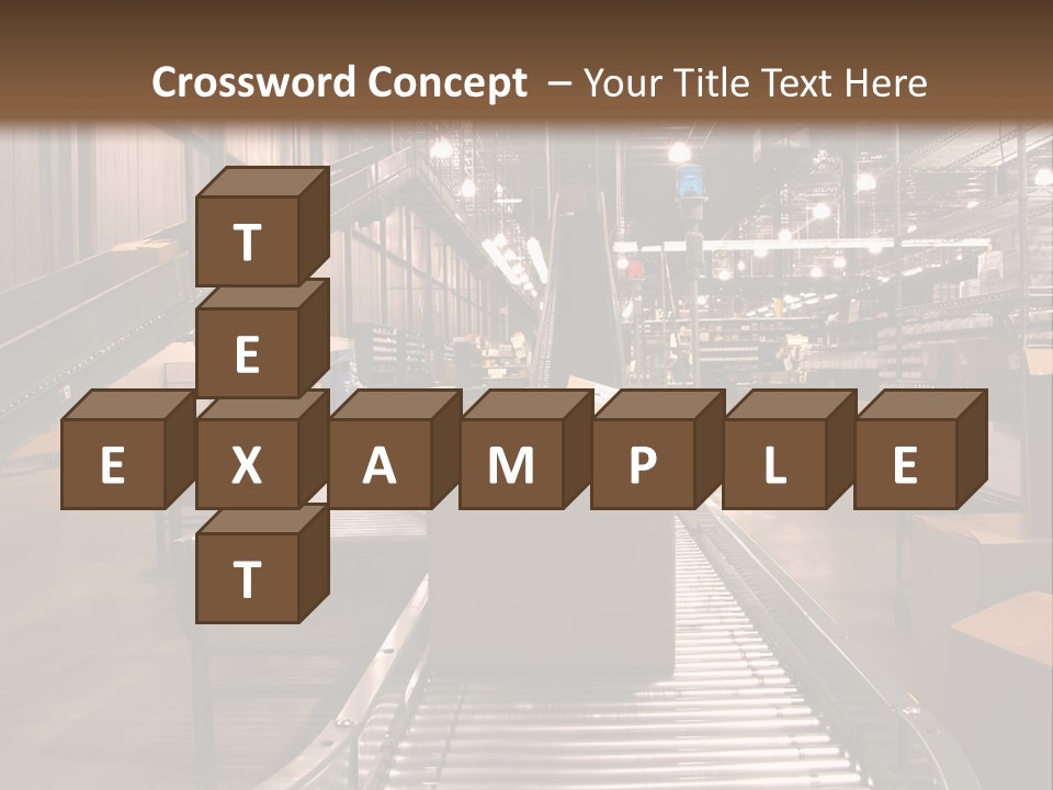 A Conveyor Belt In A Large Warehouse PowerPoint Template