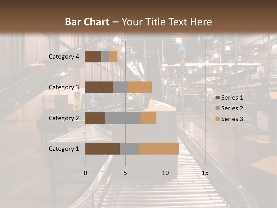 A Conveyor Belt In A Large Warehouse PowerPoint Template