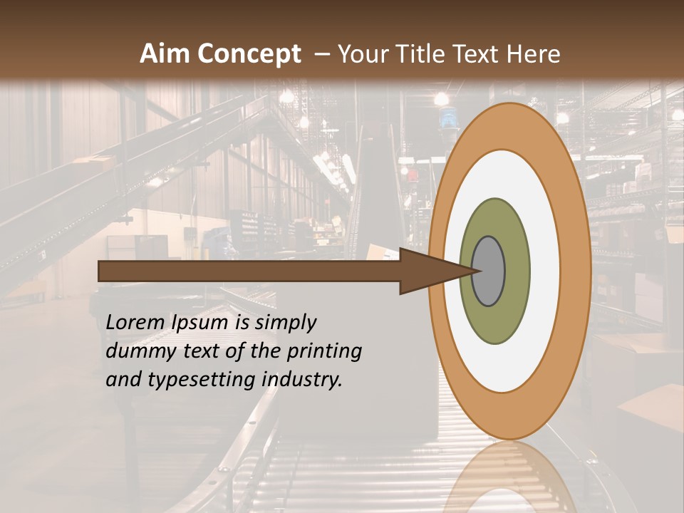 A Conveyor Belt In A Large Warehouse PowerPoint Template