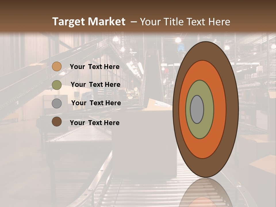 A Conveyor Belt In A Large Warehouse PowerPoint Template