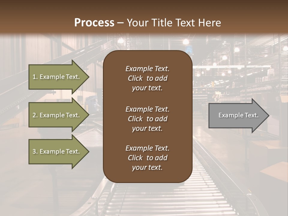 A Conveyor Belt In A Large Warehouse PowerPoint Template