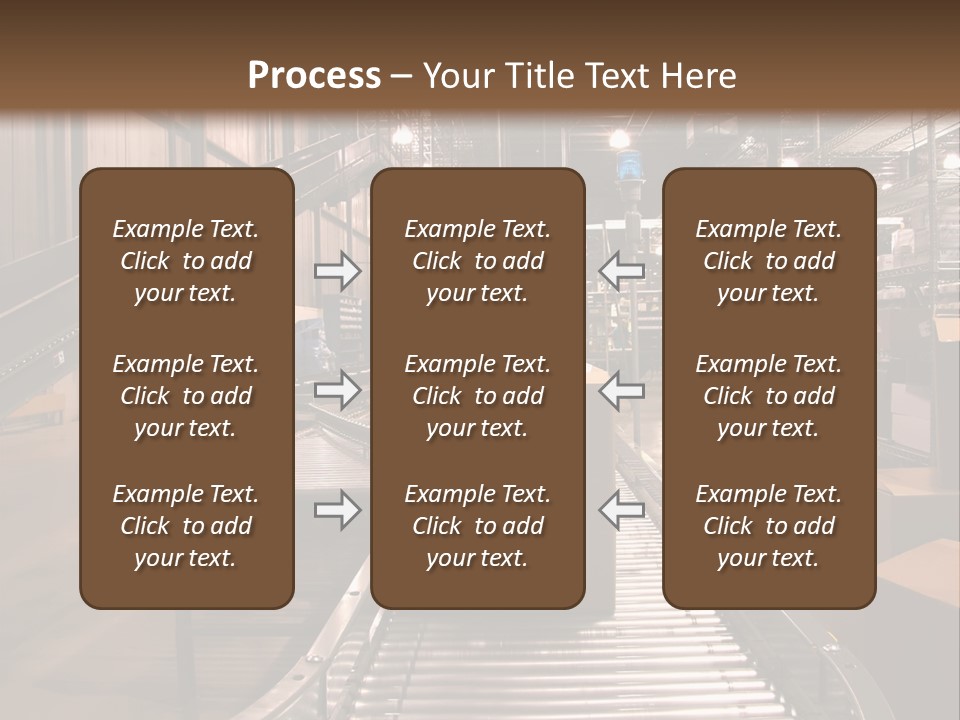 A Conveyor Belt In A Large Warehouse PowerPoint Template