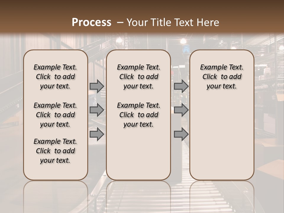 A Conveyor Belt In A Large Warehouse PowerPoint Template