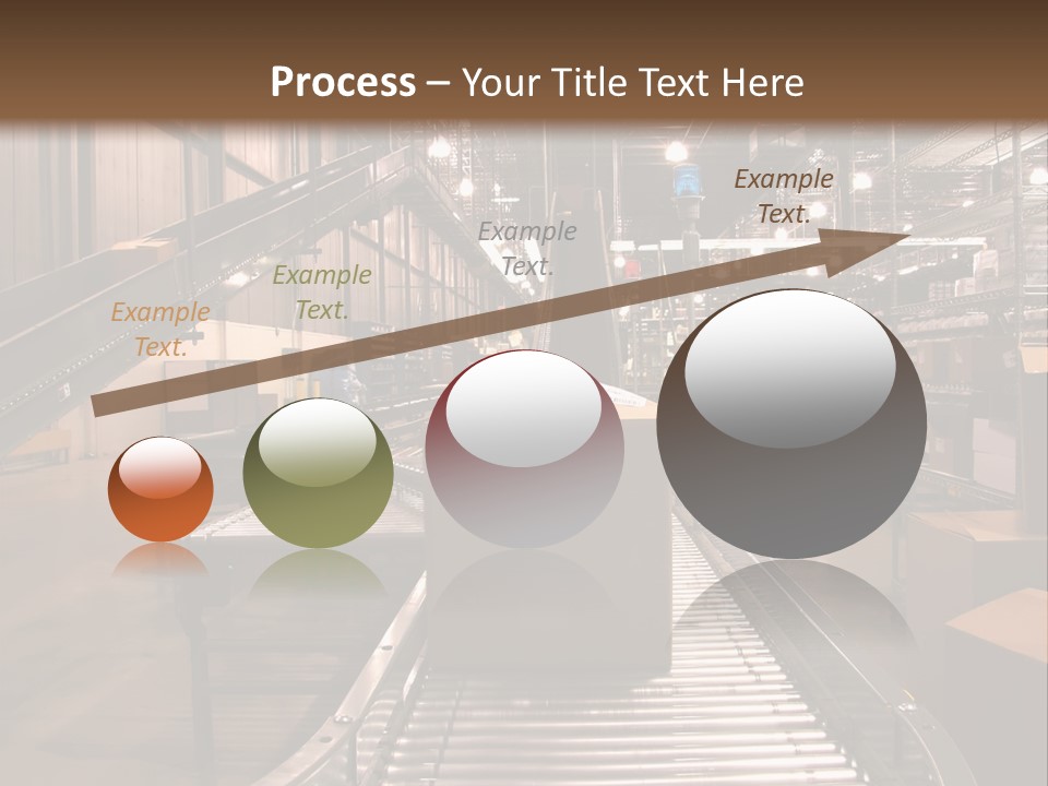 A Conveyor Belt In A Large Warehouse PowerPoint Template