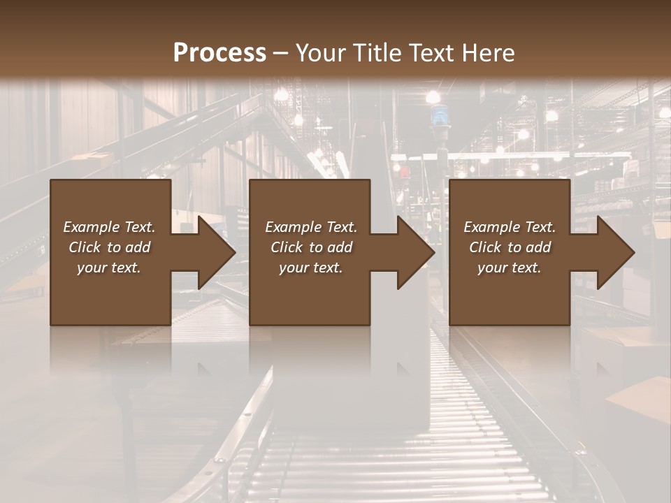A Conveyor Belt In A Large Warehouse PowerPoint Template