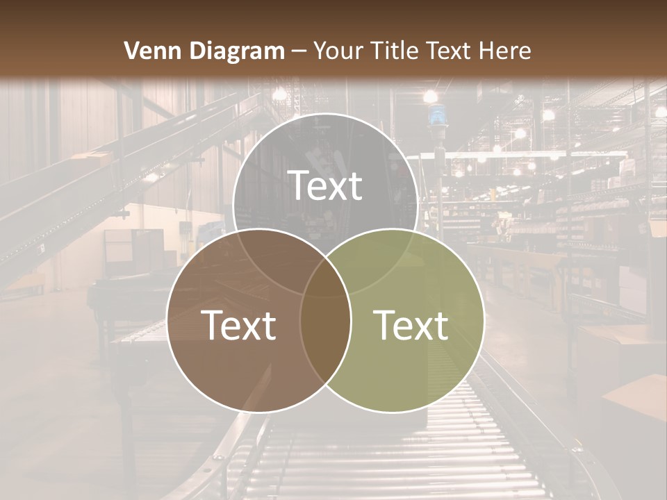 A Conveyor Belt In A Large Warehouse PowerPoint Template
