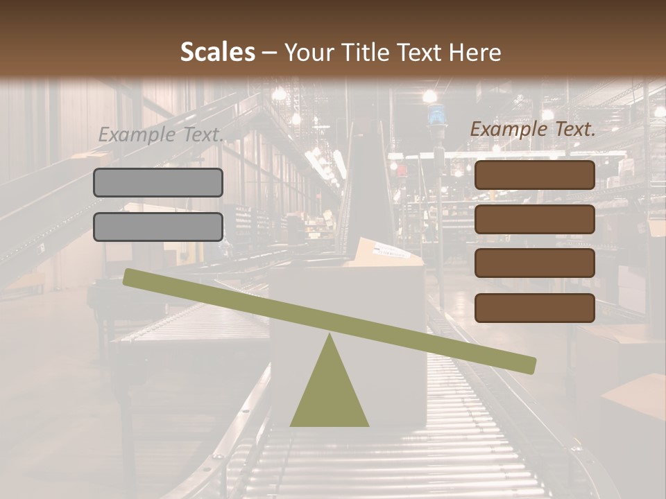 A Conveyor Belt In A Large Warehouse PowerPoint Template