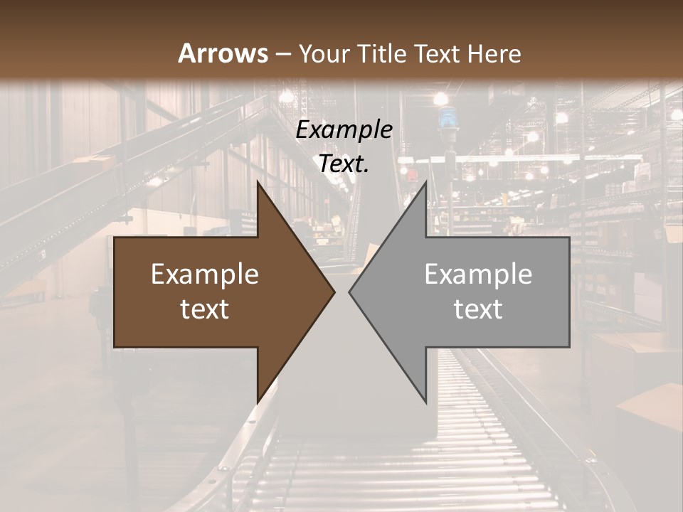 A Conveyor Belt In A Large Warehouse PowerPoint Template