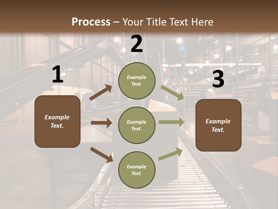 A Conveyor Belt In A Large Warehouse PowerPoint Template